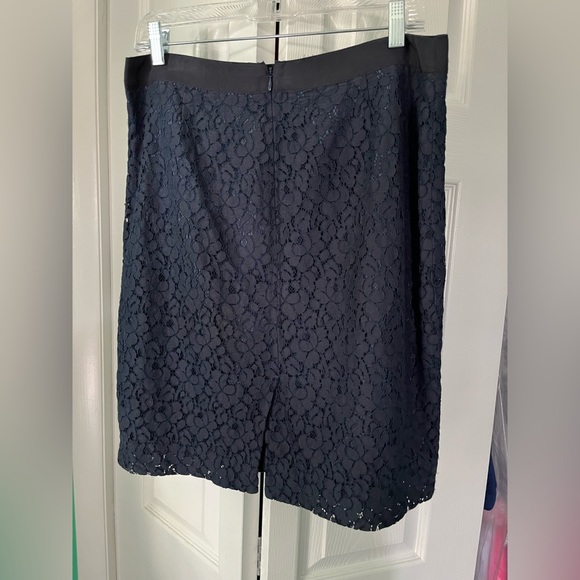 J.Crew Navy Lace Pencil Skirt - Picture 3 of 3